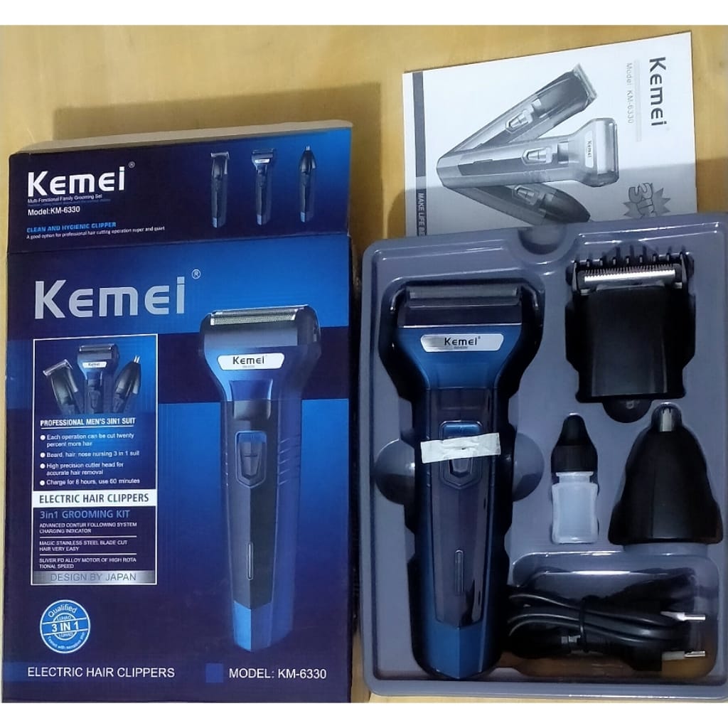 New Keme 3 in 1 Rechargeable Shaver