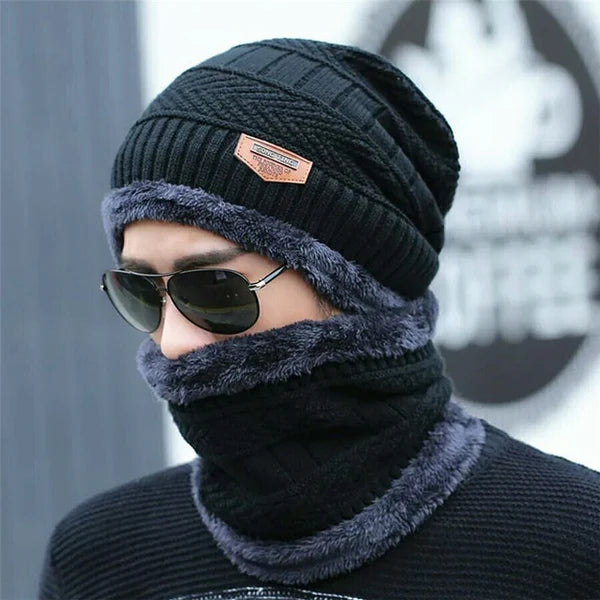 Winter Pure Woolen Cap with Neck Cover | Unisex Beanie & Neck Warmer Full Set | 2-Piece Garam Muffler Topi