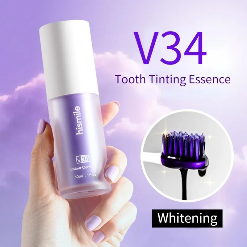 HISMILE V34 Teeth Removing Deep Smoke Stains Gingiva Protection Purple Orthopedic Toothpaste Cleans Oral Cavity Brightens Teeth